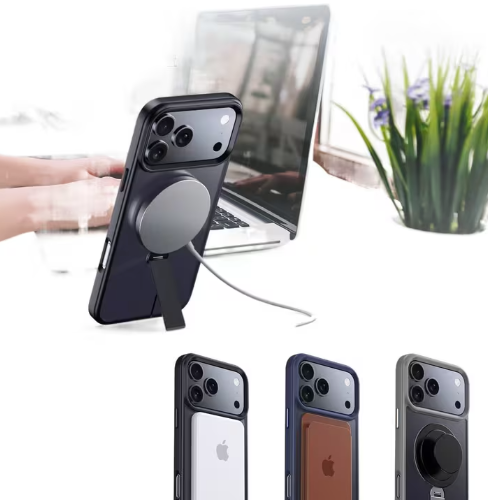 iPhone 17 Pro Case mit Standfunktion und MagSafe Schwarz