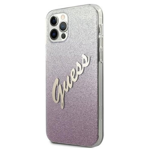 Guess iPhone 12 Pro / 12 Case Glitzer mit Logo