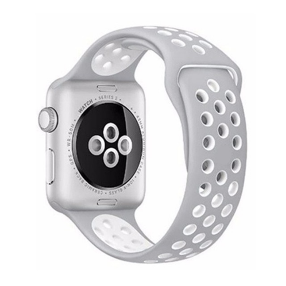 Apple Watch Armband (45mm/44mm/42mm) grau / weiss