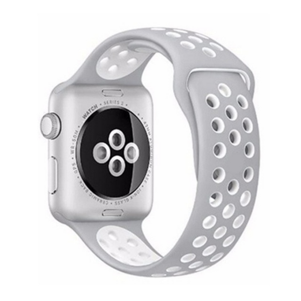 Apple Watch Armband (45mm/44mm/42mm) grau / weiss