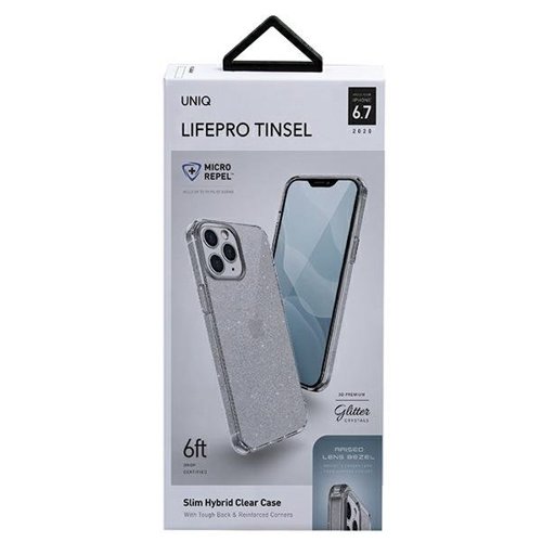 UNIQ iPhone 12 Pro Max Case Glitzer Silver