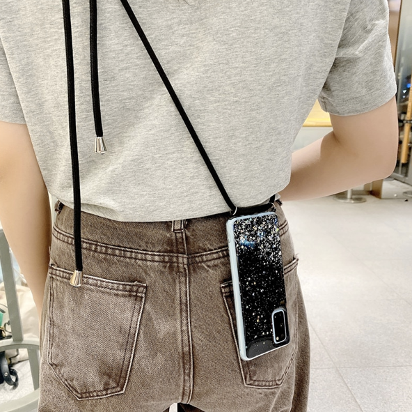 Necklace Glitzer Phone Case Samsung A32 (4G) schwarz