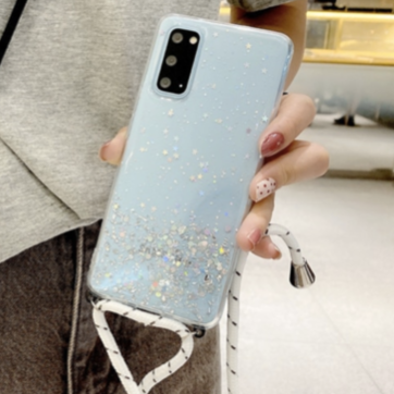 Necklace Glitzer Phone Case Samsung A32 (4G) silber