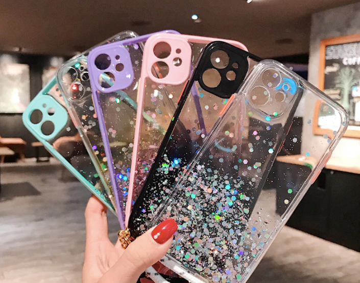 Necklace Glitzer Hülle iPhone 12 pink
