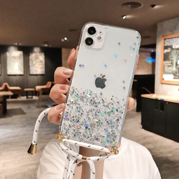 Necklace Glitzer Hülle iPhone 12 Pro Transparent Glitzer