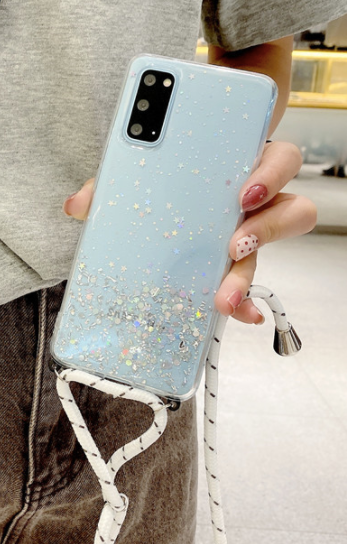 Necklace Transparent Glitzer Phone Case Samsung Galaxy S21 Plus
