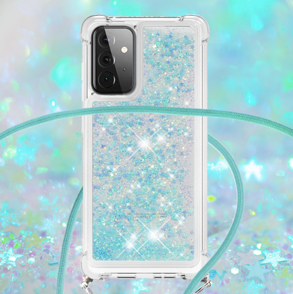 Necklace Glitzerliquid Phone Case Samsung A52 (5G) türkis