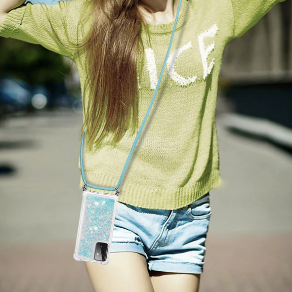 Necklace Glitzerliquid Phone Case Samsung A52 (5G) türkis