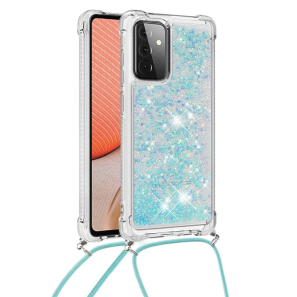 Necklace Glitzerliquid Phone Case Samsung A72 (5G) / A72 türkis
