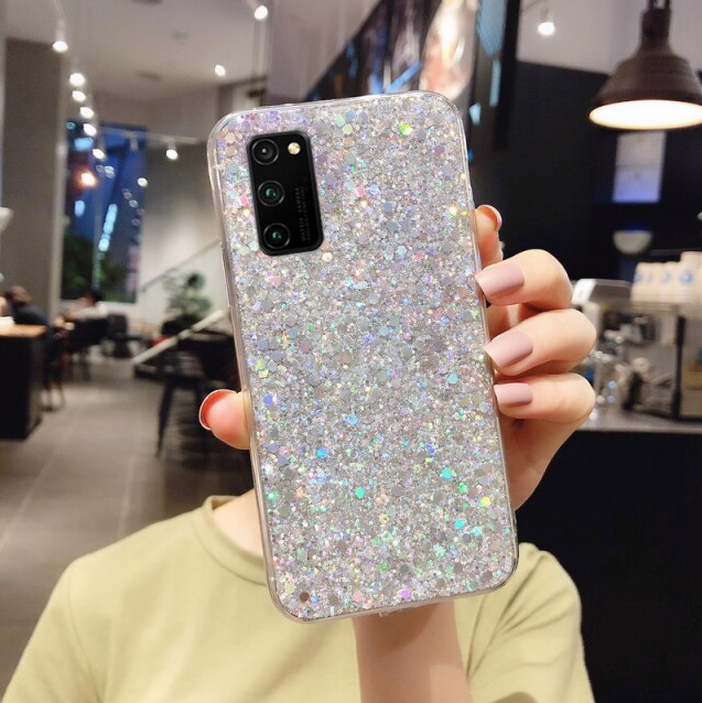 Glitzer Case Samsung Galaxy S21+ Plus silber