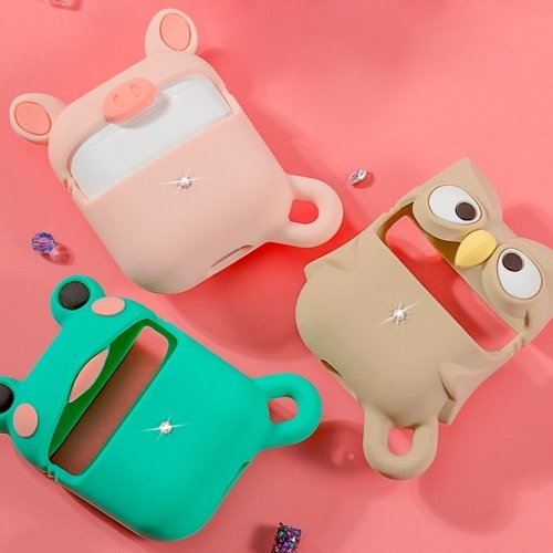 Kingxbar Case für AirPods Eule mit Swarovski Stein - smartphonecover.ch