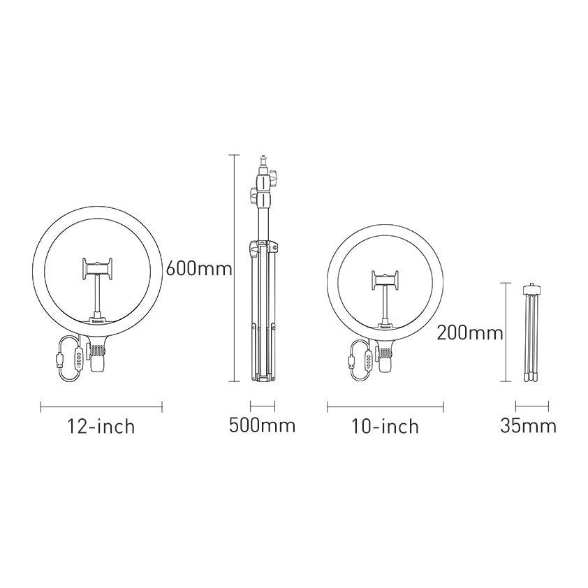 Baseus LED Ringlicht mit grossem Stativ