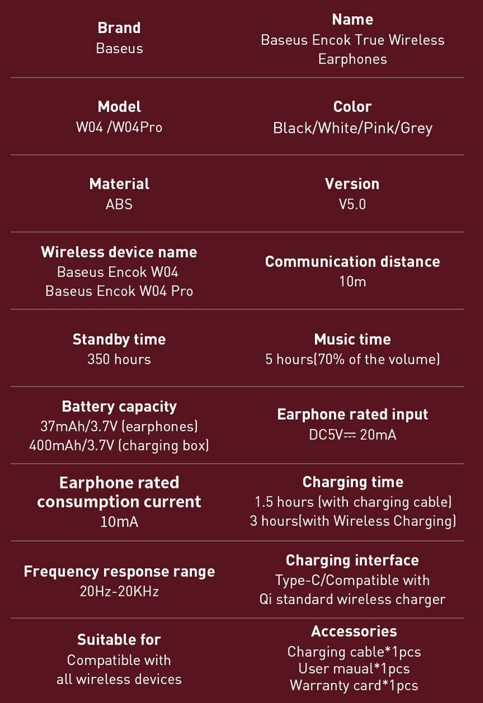 Baseus TWS Encok W04 Kabellose Kopfhörer