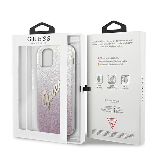 Guess iPhone 12 Pro / 12 Case Glitzer mit Logo