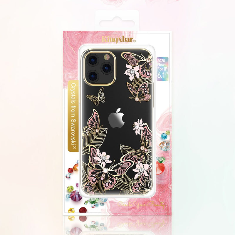 Kingxbar iPhone 12 Pro / 12 Case Butterfly Series Lila