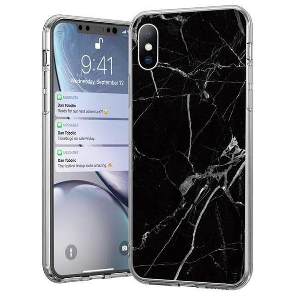 Wozinsky Handyhülle Marmor für iPhone 12 Pro / iPhone 12 Schwarz