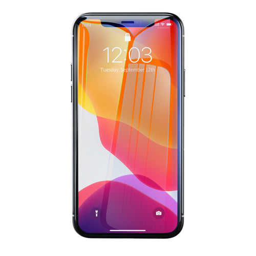 Baseus Set 2x Panzerglas für iPhone 11 / iPhone XR + Anwendungstool Anti-bluelight