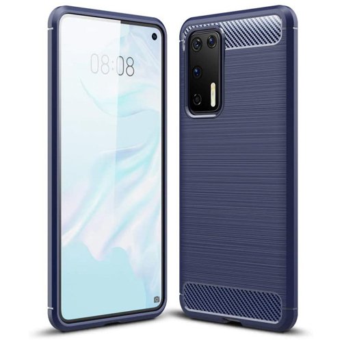 Carbon Case Flexibel Handyhülle Huawei P40 Pro Blau