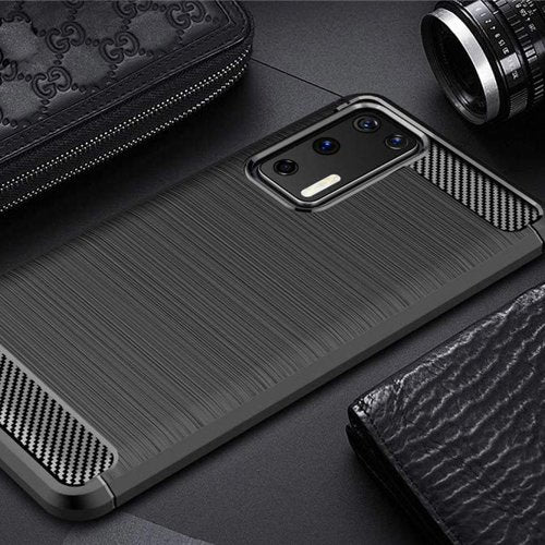 Carbon Case Flexibel Handyhülle für Huawei P40 Pro schwarz