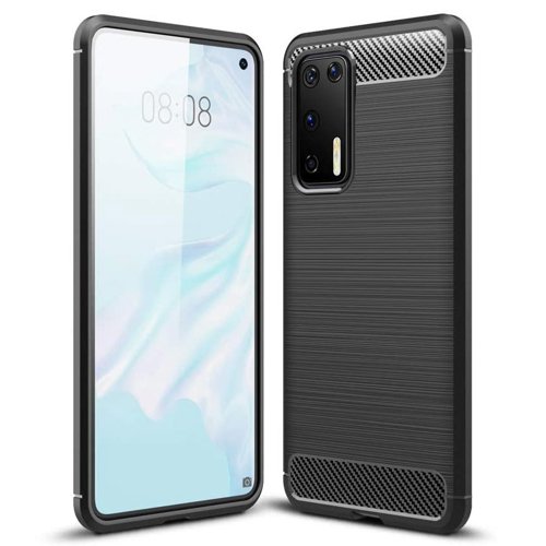 Carbon Case Flexibel Handyhülle für Huawei P40 schwarz