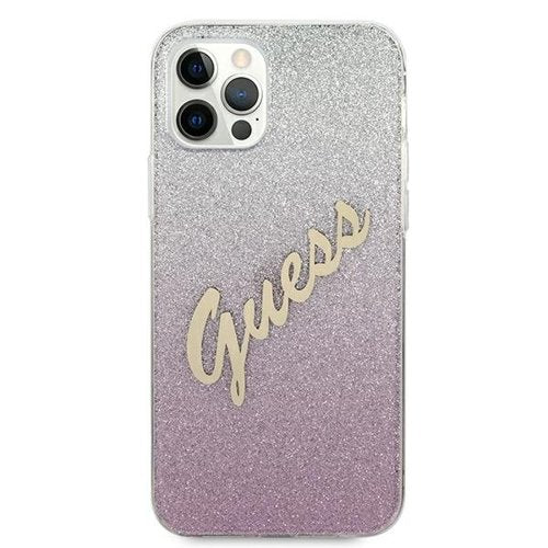 Guess iPhone 12 Pro / 12 Case Glitzer mit Logo