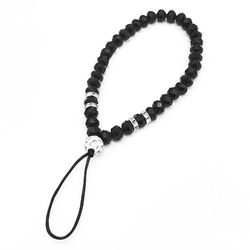 Phone lanyard cristal schwarz