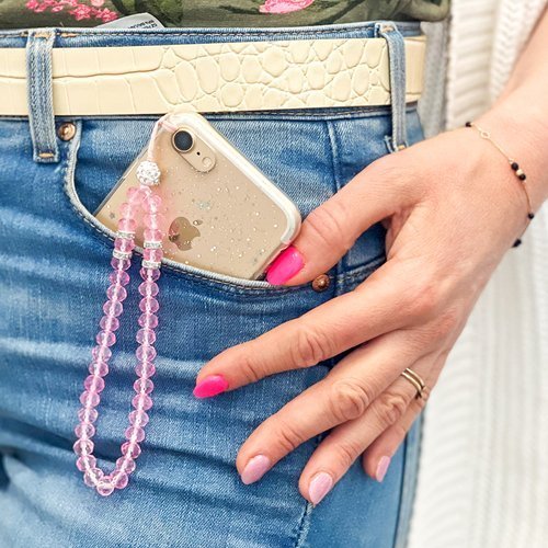 Phone lanyard cristal schwarz