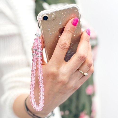 Phone lanyard cristal schwarz