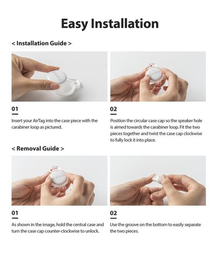 Ringke Case für Apple AirTag transparent / schwarz