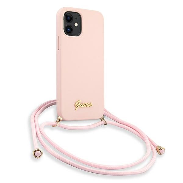 Guess iPhone 12 mini Case Rosa mit Logo
