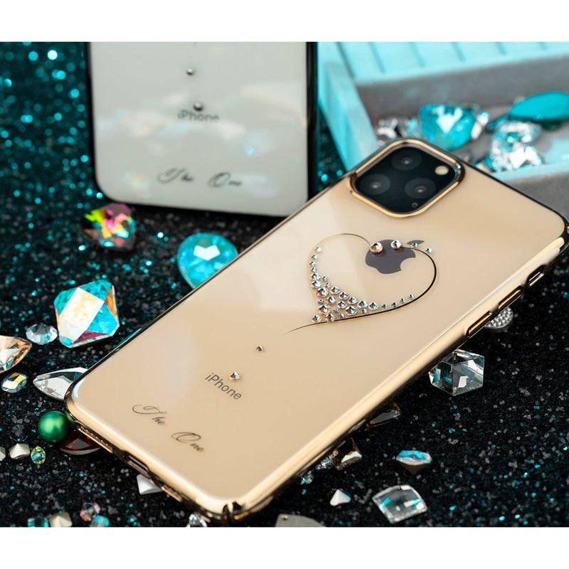 Kingxbar iPhone 11 Pro Max Gold Case mit Swarovski Steine - smartphonecover.ch