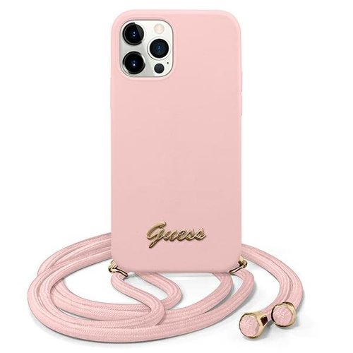 Guess iPhone 12 Pro / 12 Case Rosa mit Logo