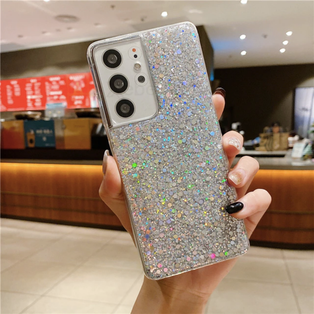 Glitzer Case Samsung Galaxy S22 + silber