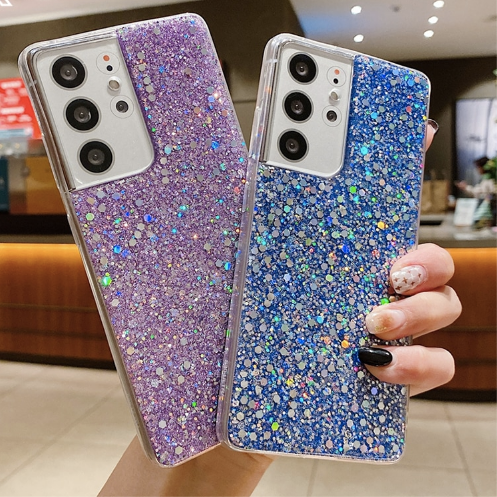 Glitzer Case Samsung Galaxy S21 FE violett