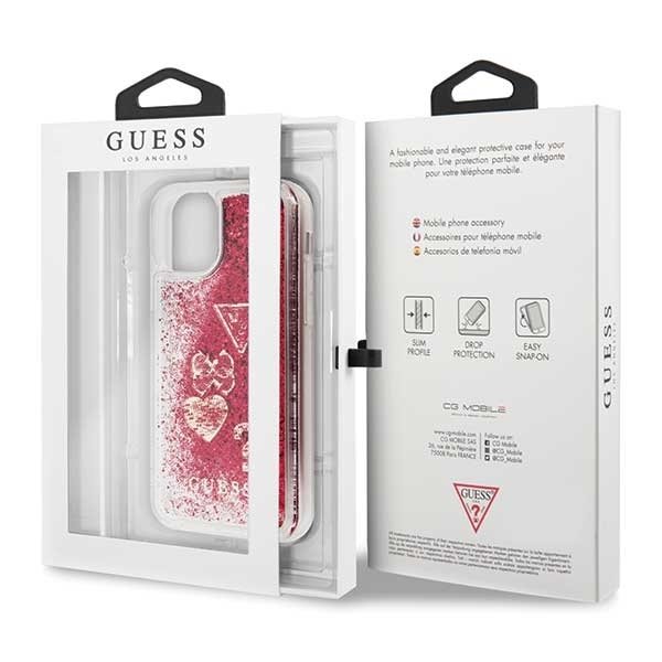 Guess iPhone 11 Pro Case Glitter Hearts - smartphonecover.ch