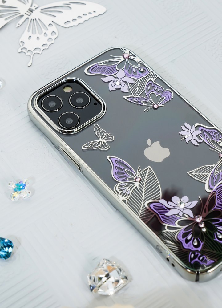 Kingxbar iPhone 12 Pro / 12 Case Butterfly Series Lila