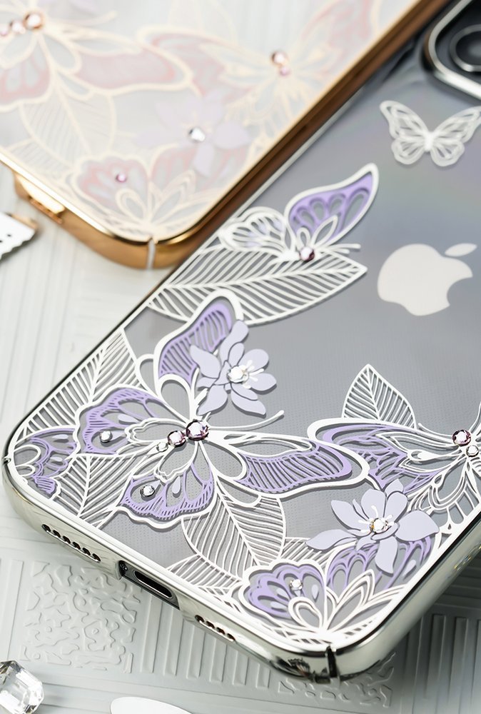 Kingxbar iPhone 12 Pro / 12 Case Butterfly Series Lila