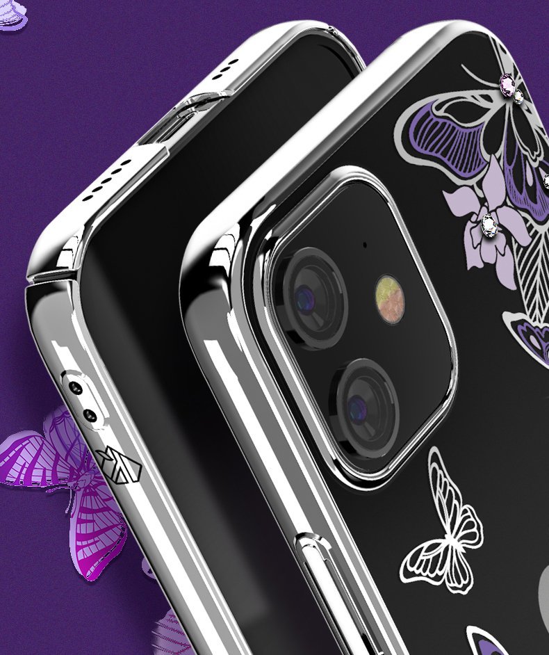 Kingxbar iPhone 12 Pro / 12 Case Butterfly Series Lila