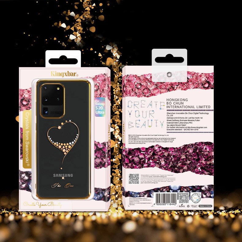 Kingxbar Samsung Galaxy S20 Case mit Swarovski Steine Silver - smartphonecover.ch