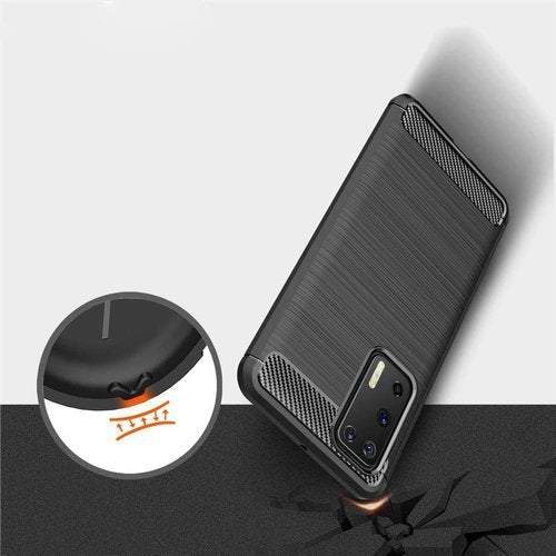 Carbon Case Flexibel Handyhülle für Huawei P40 schwarz