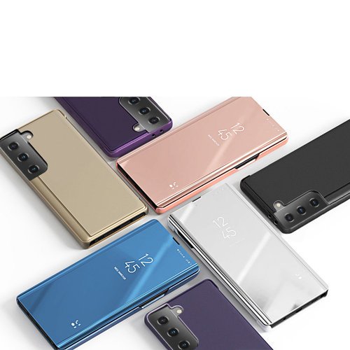 Clear View Case für Samsung S21 Ultra rosa