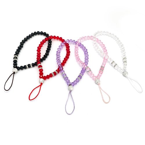 Phone lanyard cristal schwarz